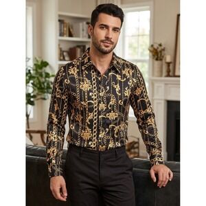 Pacinoble Men's Casual Button Down Shirt Size Medium